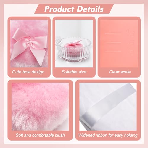 6 Pack Large Body Powder Puff and Container Set, Anglecai 4 Inch Crystal Powder Container for Body Powder Puff Dish with 3P Powder Puffs and 2P Spoon