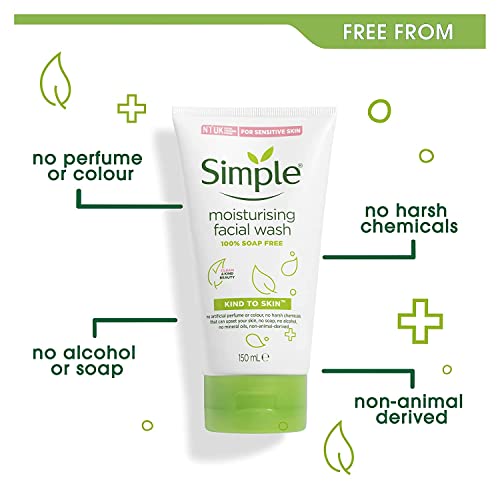 Simple Moisturizing Kind to Skin Face Wash, 5 oz (4 pack) (Bundle)