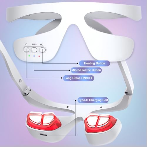 Under Eye Red Light Therapy Device with Massage - 3 Modes for Dark Circles & Eye Fatigue