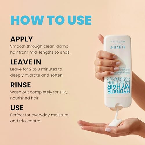 ELEVEN AUSTRALIA Hydrate My Hair Moisturizing Conditioner for Women & Men - Hydrating Conditioner for Dry & Damaged Hair, Restores Hydration & Shine, Color Safe, Sulfate & Paraben Free