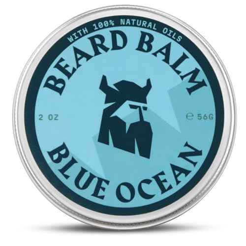 Striking Viking Beard Balm for Men - Leave in Beard Conditioner - Styling Balm Made with Naturally Derived Beard Butter, Argan & Jojoba Oils (2 Ounce (Pack of 1), Blue Ocean)