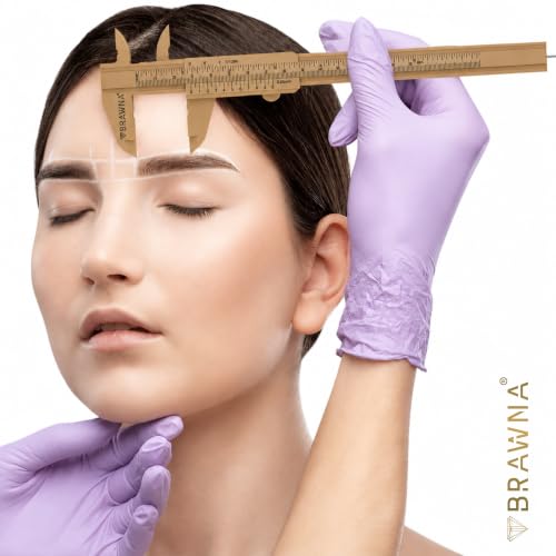 Brow Pro Eyebrow Caliper Ruler for PMU, Gold – Vernier Measuring Tool