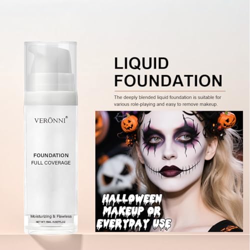 White Liquid Foundation – Full Coverage, Demi-Matte Finish