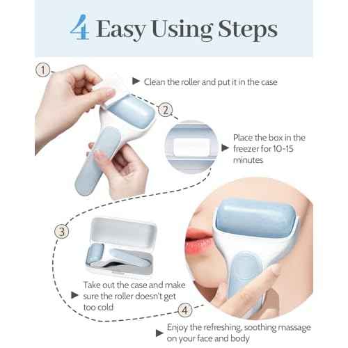 MORGLES Ice Roller for Face, Premium Facial Roller for Puffiness, Dark Circles and Lymphatic Drainage, Cold Face Roller for Women Self Care with Carry Case