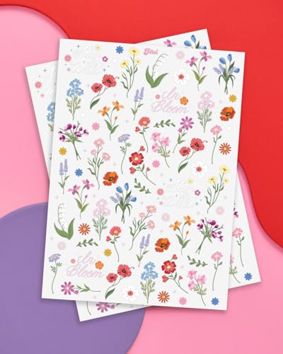 xo, Fetti Wildflower Temporary Tattoos - 82 Pastel Floral Designs