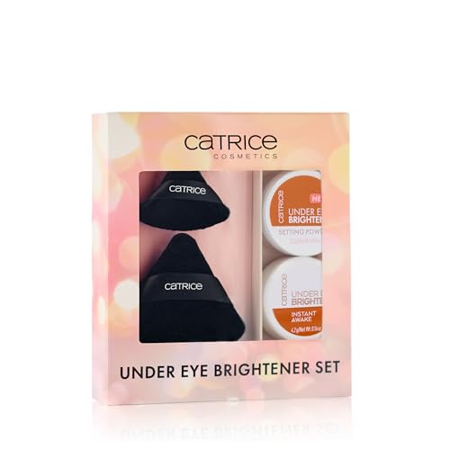 Catrice Under Eye Brightener & Setting Powder Set with Puff Applicators