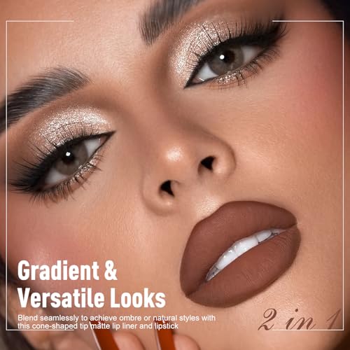 Wugbc Coffee Brown Lip Kit - Liner & Lipstick Set
