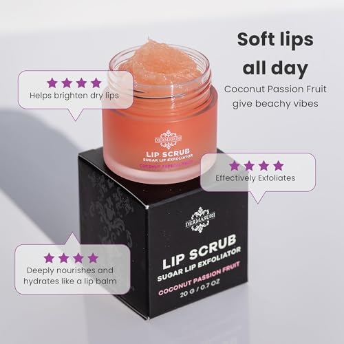 Dermasuri Lip Exfoliator Scrub - Sugar Scrub with Coconut Oil