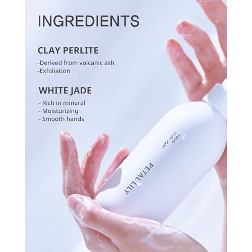Perfumed Hand Clay Soap #Petal Lily - Exfoliating & Moisturizing Hand Scrub Gel to Bubble Wash - Clay Pearlite & Mineral - Gentle & Long Lasting Fragrance - 1.7 fl.oz