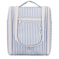 Narwey Hanging Travel Toiletry Bag for Women, Medium, Greyish Blue Stripe
