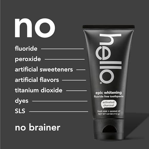 hello Epic Whitening Activated Charcoal Toothpaste - Fluoride Free, 4 oz