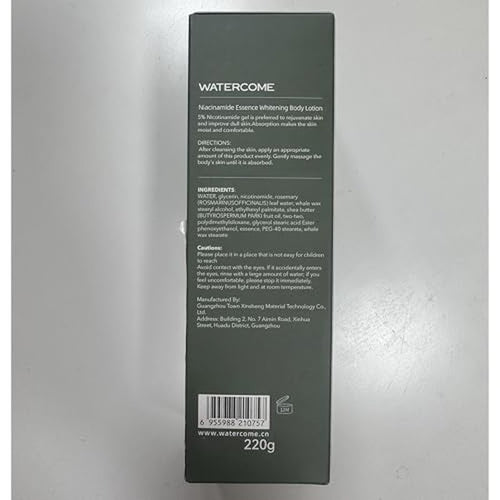 1 PC Watercome Perfumed Nicotinamide Even Skin Complexion Silky Essence Body Lotion, Smoothing Softening Skin, Leaving Smooth And Moist Skin For You, 220g. (W tea)