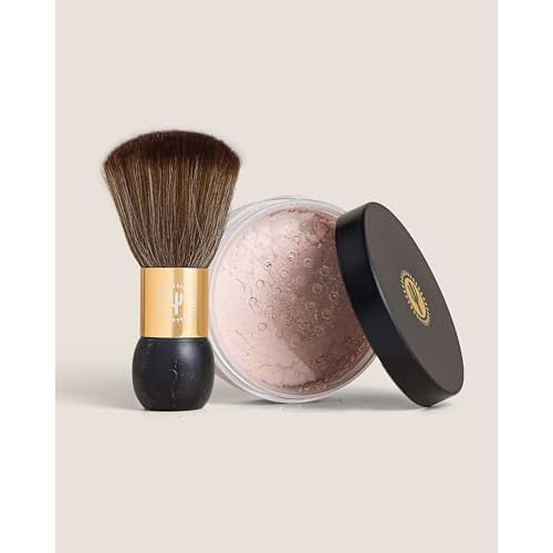 Quick-Dry Powder Kit ? Post-Tan Powder & Brush | Eliminates Sticky Post-Tan Residue | Vegan, Talc-Free Formula | Hydrating, Dermatologist-Tested | Suitable Face & Body | 1.5 oz