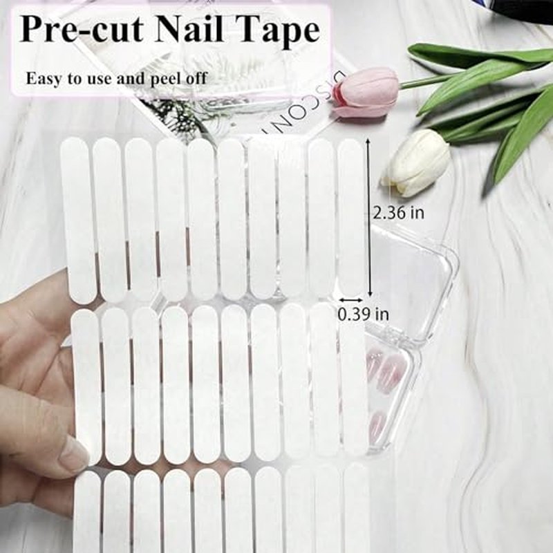 12pcs Clear Acrylic Press On Nail Storage Box Set with Adhesive