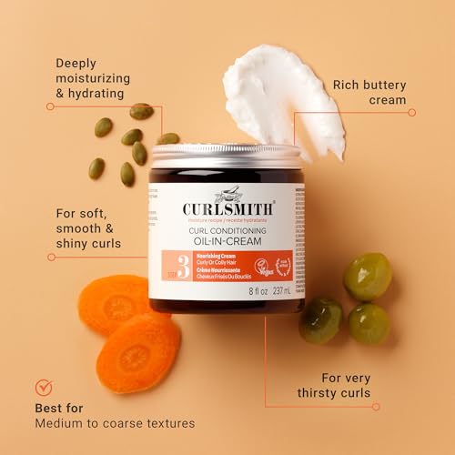 8 Fl Oz Curlsmith Curl Conditioning Oil-in-Cream for Thick Curly Hair - Deep Moisture Leave-In, Vegan & Cruelty-Free