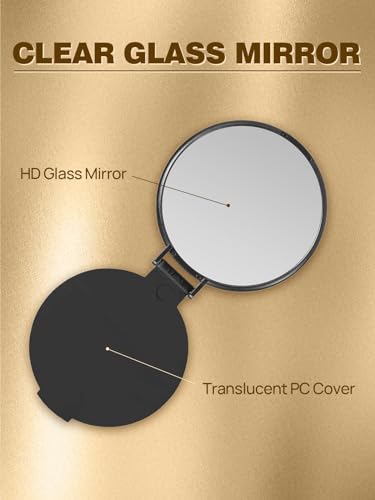 4 Pack Compact Pocket Mirrors for Party Favors, Travel & DIY Black