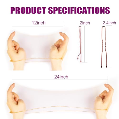 130PCS Hair Nets & Pins Set - Light Brown, 2 Sizes for Ballet, Professional Styling