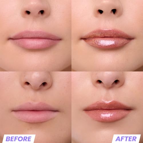 Wonderskin Gold Glitter Lip Gloss - Long Lasting, High Shine, Non-Sticky