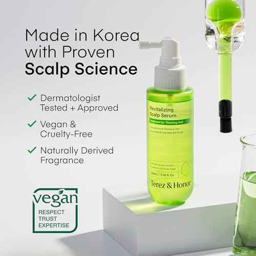 Scalp Serum for Hair Growth Spray ? Korean Vegan Treatment for Hair Loss, Thinning & Itchy Scalp, Non-Greasy, Lightweight Formula to Exfoliate Dandruff & Strengthen Roots ? For Men & Women (100 mL)