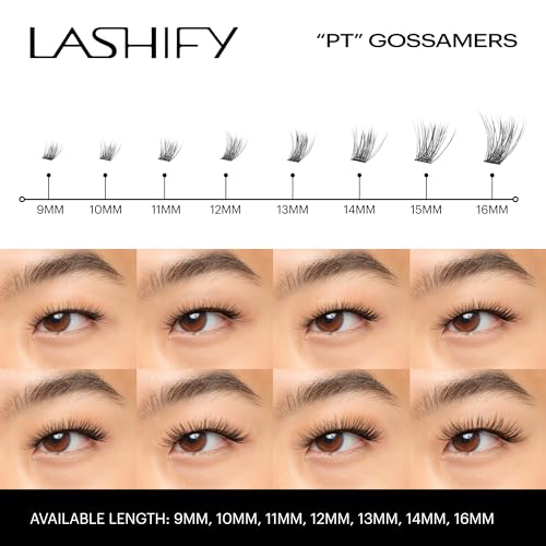 Lashify Plushy Tame 12mm Gossamer Lashes in Black, Easy DIY False Lashes for a Voluminous Yet Still Natural Look