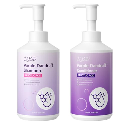 Dandruff Shampoo And Conditioner Set for Women & Men,Deep Cleanser - Purple Dandruff and Dry Itchy Scalp - Therapeutic Grade - Helps Promote Hair Growth - 16.9 Fl Oz