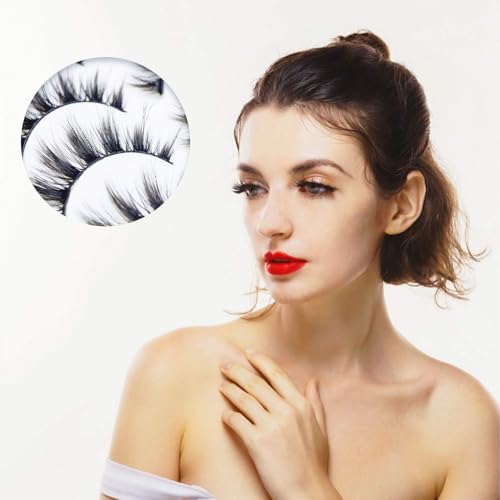 3D Faux Mink False Eyelashes - 5 Pairs, Black