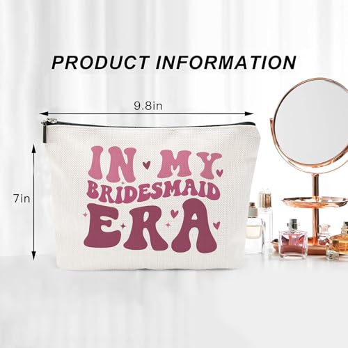 In My Bridesmaid Era Makeup Bag - Bridesmaid Gifts for Women, Cosmetic Pouch for Bachelorette Party, Bridal Shower Essentials, Wedding Party Favor, Travel Toiletry Bag