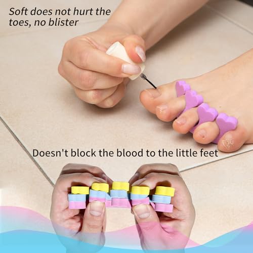 Soft Foam Toe Separators for Pedicure – 12-Pack