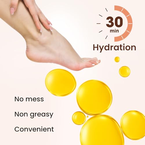 BLOOMORA Moisturizing Foot Mask Socks for Dry Cracked Feet, 6-Pack
