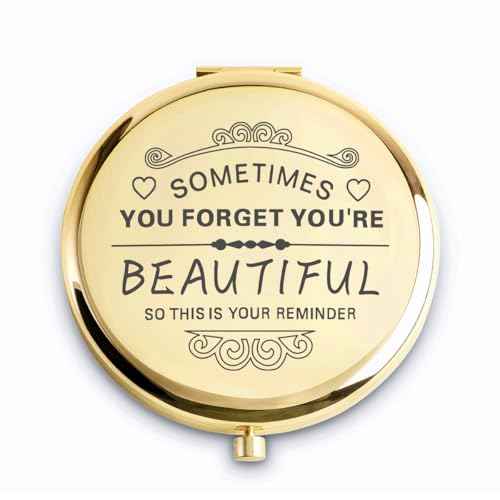 Personalized Gifts for Women Girls Her, Custom Gift for Adult Teen Kid, Inspirational Compact Mirror for Christmas, Secret Santa, Stocking Stuffers, Graduation, Birthday, Wedding