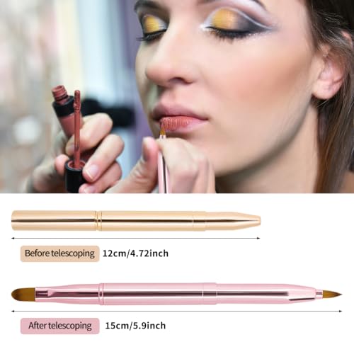Unaone 2-Pack Retractable Lip Brush with Lid | Dual-Ended