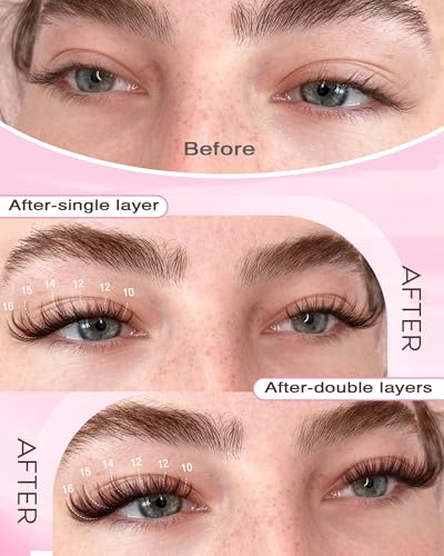 Brown Lash Clusters 10-16mm 300Pcs Natural Wispy Eyelash Extensions