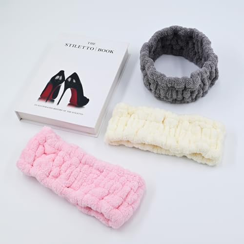 Microfiber Spa Headband 3-Pack - Soft Terry Cloth for Face & Makeup
