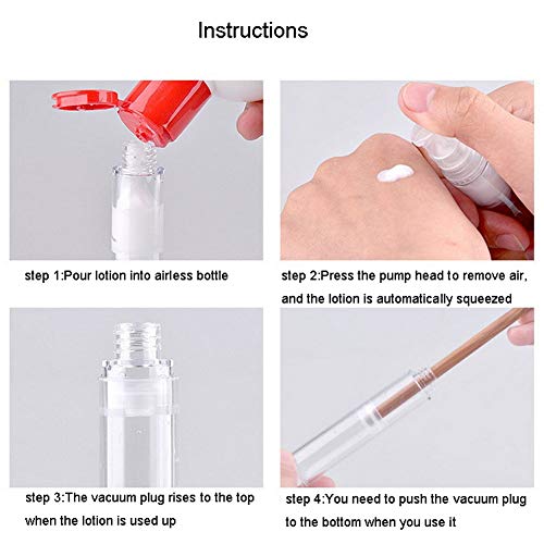 Wresty 12pc 5ml Airless Pump Bottles - Travel Cosmetic Containers