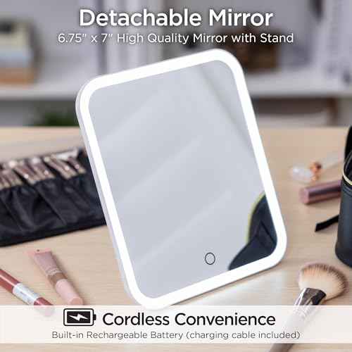 iHome Travel Makeup Bag with LED Mirror, Makeup Organizer with Lighted Mirror, Ideal Travel Essentials for Women (iCVS20)