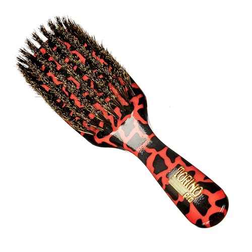 Torino Pro Wave Brush #258-7 Row Medium Soft bristles Shower brush -100% Pure Boar Bristles - Great for laying down your 360 Waves
