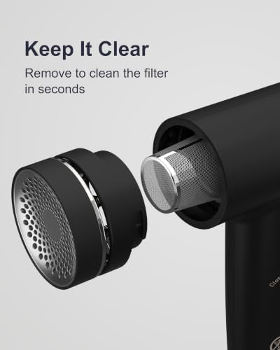 ANNLARY Black Foldable Ionic Hair Dryer with Diffuser - Travel-Friendly, Low Noise, Frizz Control, 1500W