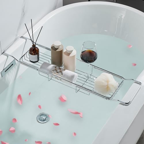 Stainless Steel Expandable Bathtub Caddy Tray