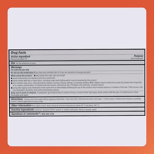 Rugby Benzoyl Peroxide 5% Acne Gel - 1.5 oz