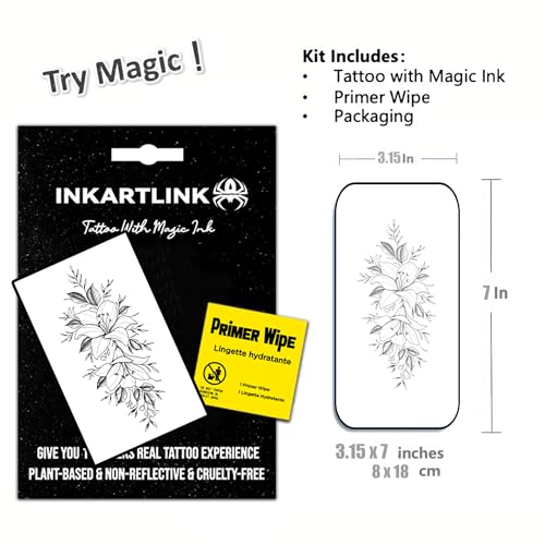 INKARTLINK Semi-Permanent Flower Tattoo 7-14 Days Waterproof
