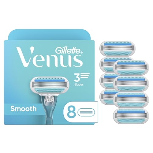 Gillette Venus Smooth Women's Razor Blade Refills, 3-Blade - 8 Count