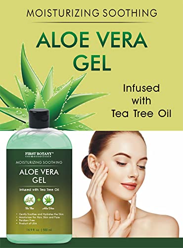 Aloe Vera Gel with Tea Tree Oil - 16.9 oz Pure Moisturizer