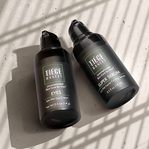 Tiege Hanley Anti Aging Bundle for Men, Eye Cream and Face Serum With Peptides, Hyaluronic Acid, and Vitamin B3 to Help Reduce the Look of Wrinkles and Dark Circles, Men¡¯s Skin Care, 2 Piece Set