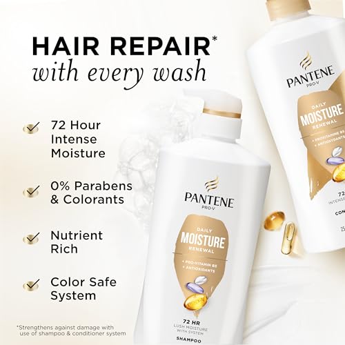 Pantene Daily Moisture Shampoo & Conditioner Set with Rescue Shot