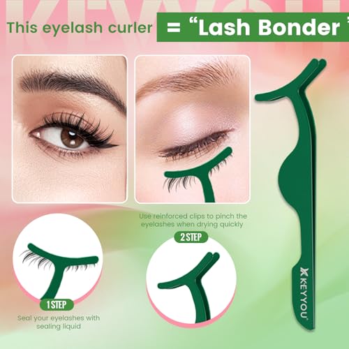 KEYYOU 3-Piece Lash Applicator Tool Set with Anti-Stick Tweezers