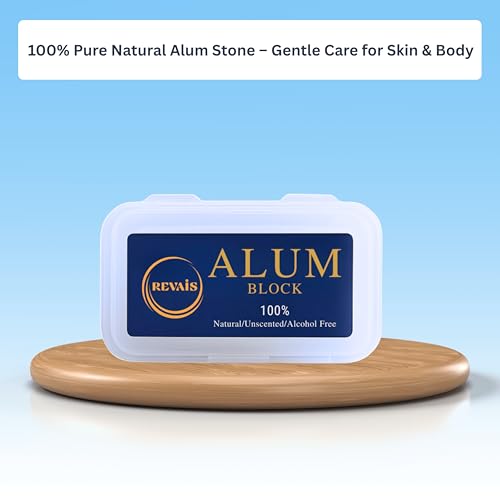 Natural Alum Block 100g ? 100% Pure Fitkari Stone Deodorant & Aftershave for Men, Soothes Razor Burn & Shaving Cuts, Astringent, Non-Staining, Unscented, Alcohol-Free, Gentle on Skin