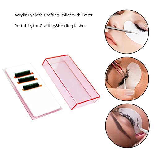 Eyelash Extension Pallet with Dustproof Cover - Pink