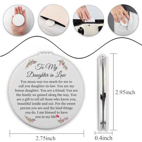 PLITI Daughter in Law Gift to My Daughter in Law Wedding PU Leather Compact Mirror from Mother in Law Father in Law (Daughter in Law LCM)