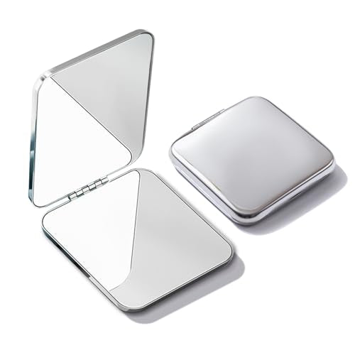 Compact 2-Sided Folding Travel Makeup Mirror with Magnetic Closure
