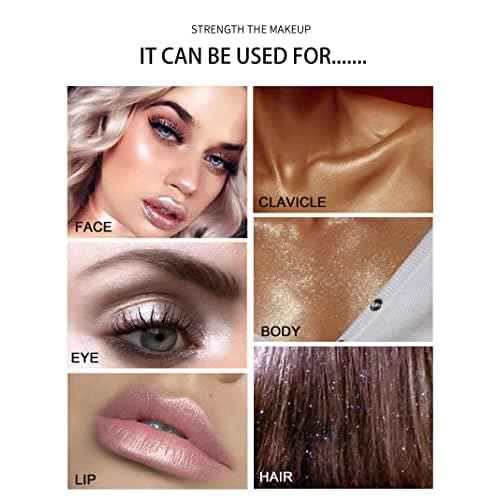 2PCS Polvo De Hadas Fairy Dust Highlight Patting Powder - Full Body Contouring and Clavicle Pearlescent Patting Powder for Face and Eye, Christmas Sparkling Body Glitter (#01 White & #02 Pink)